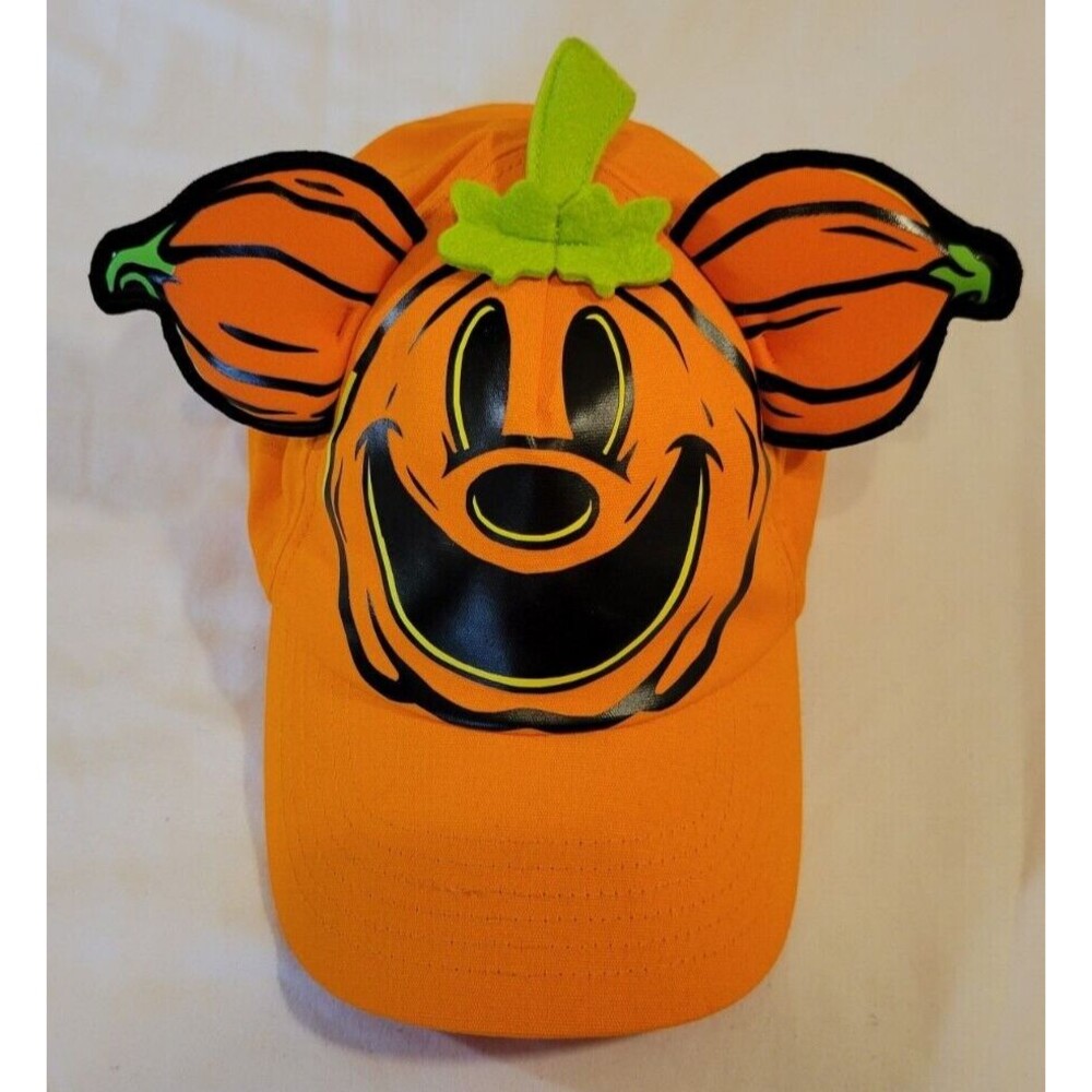 2024 Disney Parks Mickey Mouse Jack-o'-Lantern Glow-in-the-Dark Baseball Hat Cap